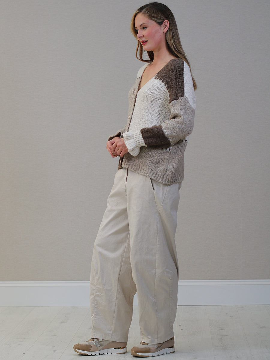 V-Neck Multi Color Knit Woolen Cardigan