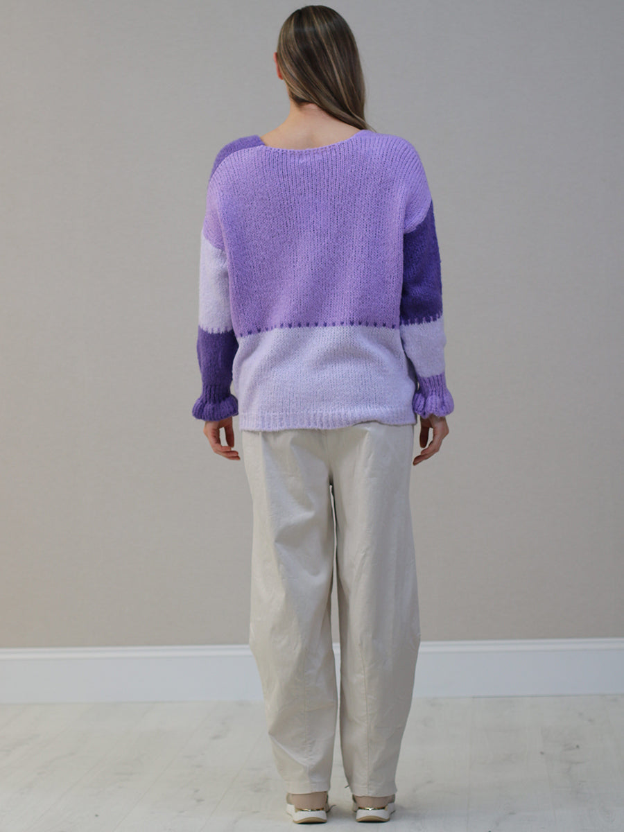 V-Neck Multi Color Knit Woolen Cardigan