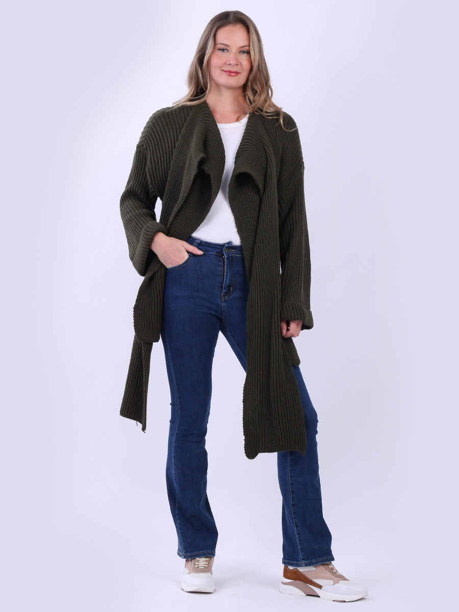 Chunky Cable Knit Asymmetrical Cardigan