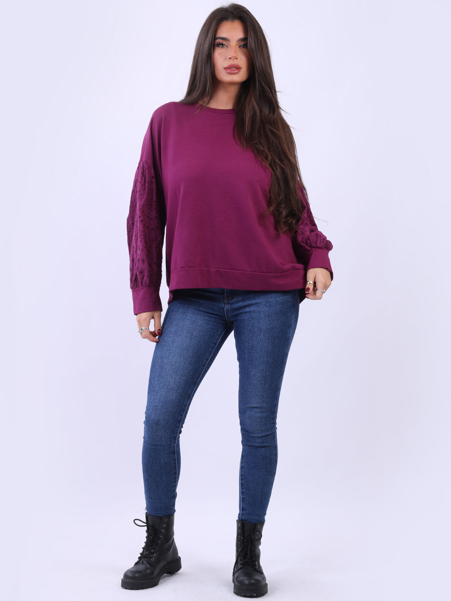 Solid Cotton Baggy Top Magenta