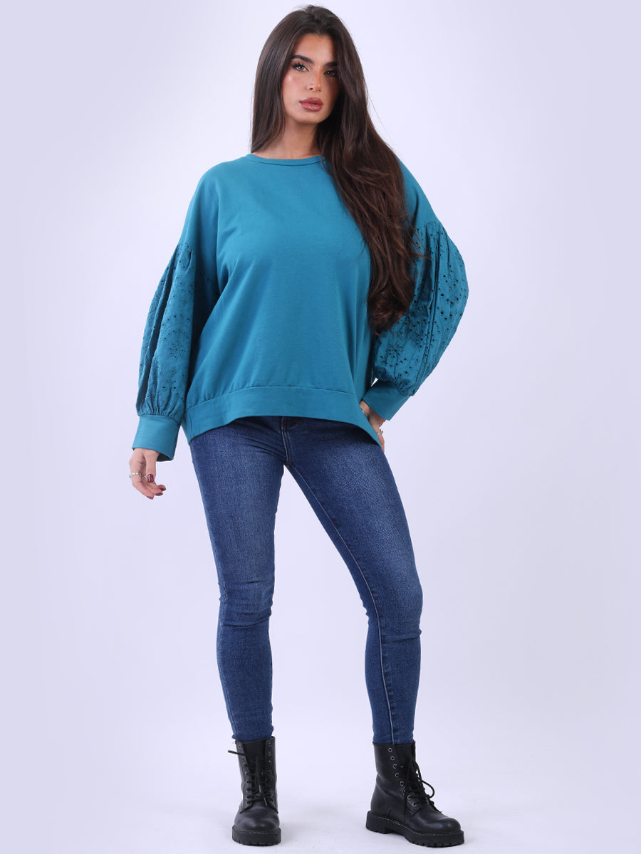 Solid Cotton Baggy Top Teal