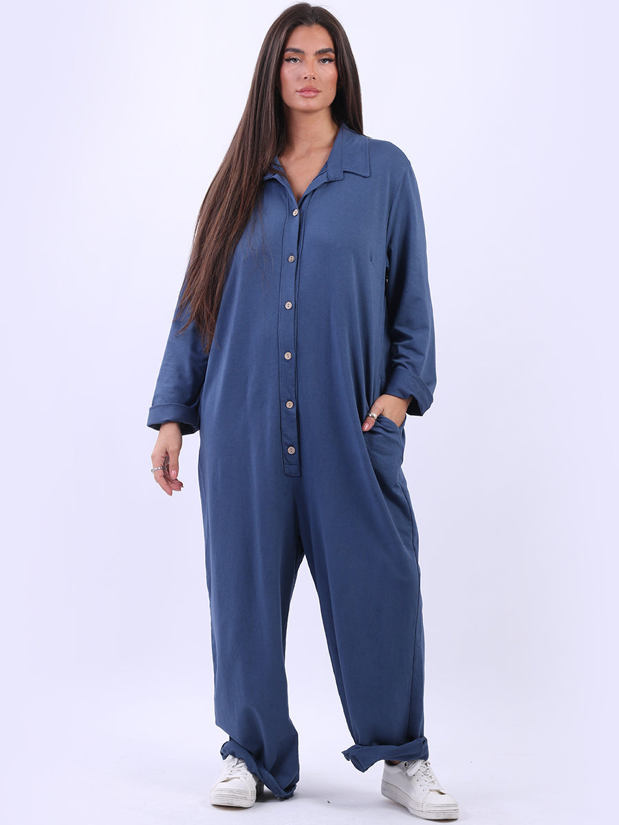 Oversized Cotton Jumpsuit Denim