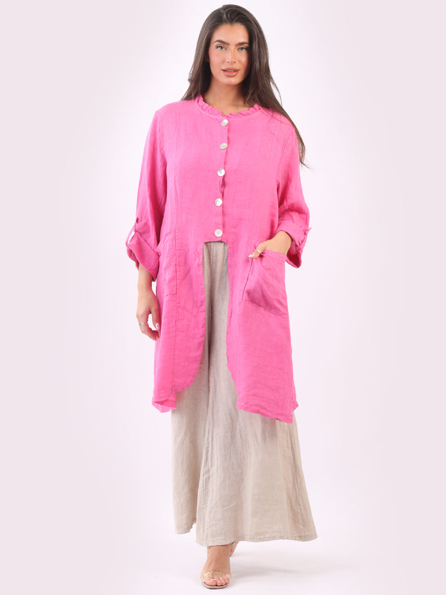 Vintage Washed Linen Tunic Jacket