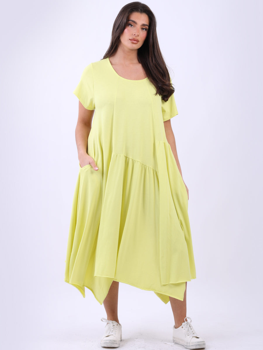 Plus Size Cotton Dress Yellow