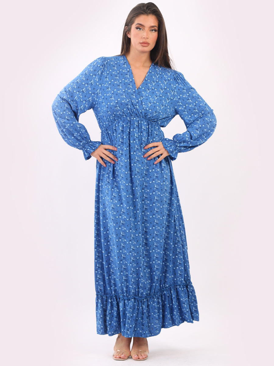 Ditsy Floral Maxi Dress Royal Blue