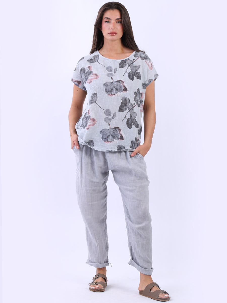 Chic Cotton Crop Flora Top