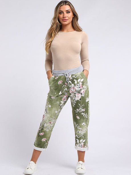 Women Floral Print Cotton Trouser