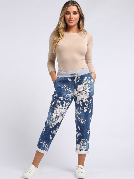 Women Floral Print Cotton Trouser