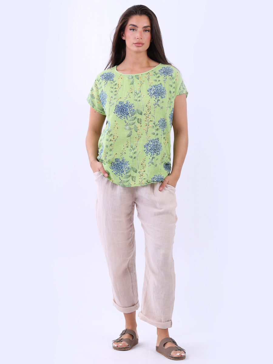 Cotton Crop Top Lime Green