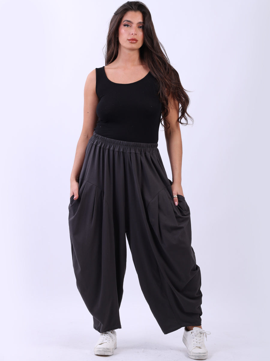Women Cotton Trouser Charcoal