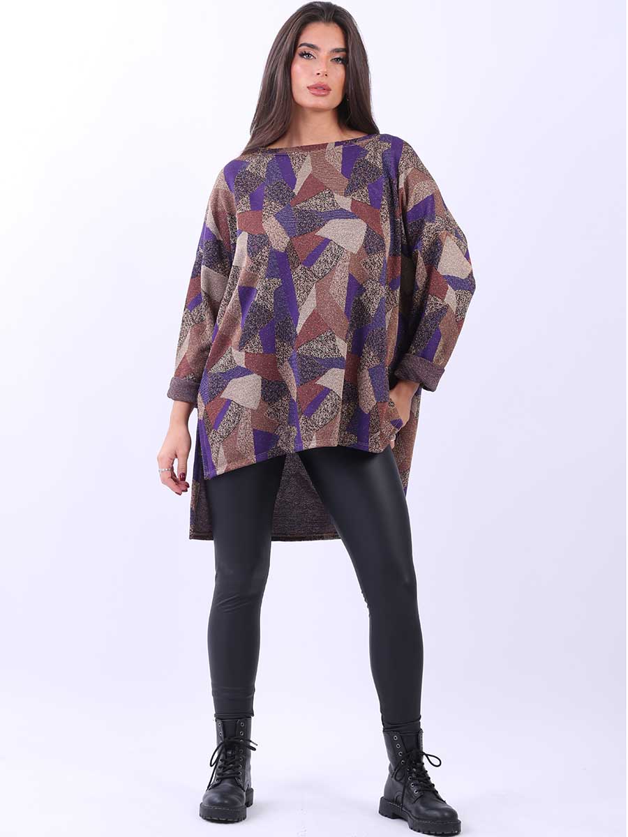 Lagenlook Multi Lurex Top Purple