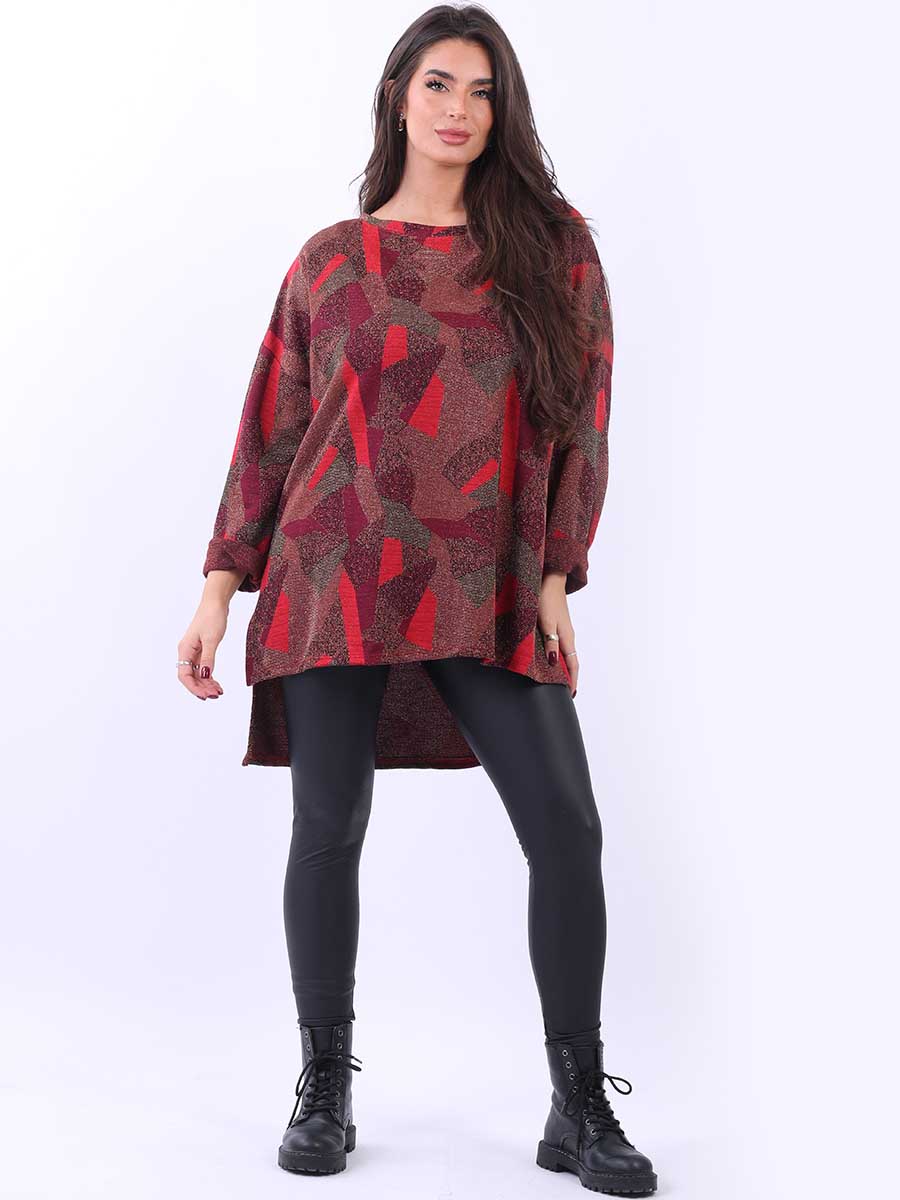 Lagenlook Multi Lurex Top Wine