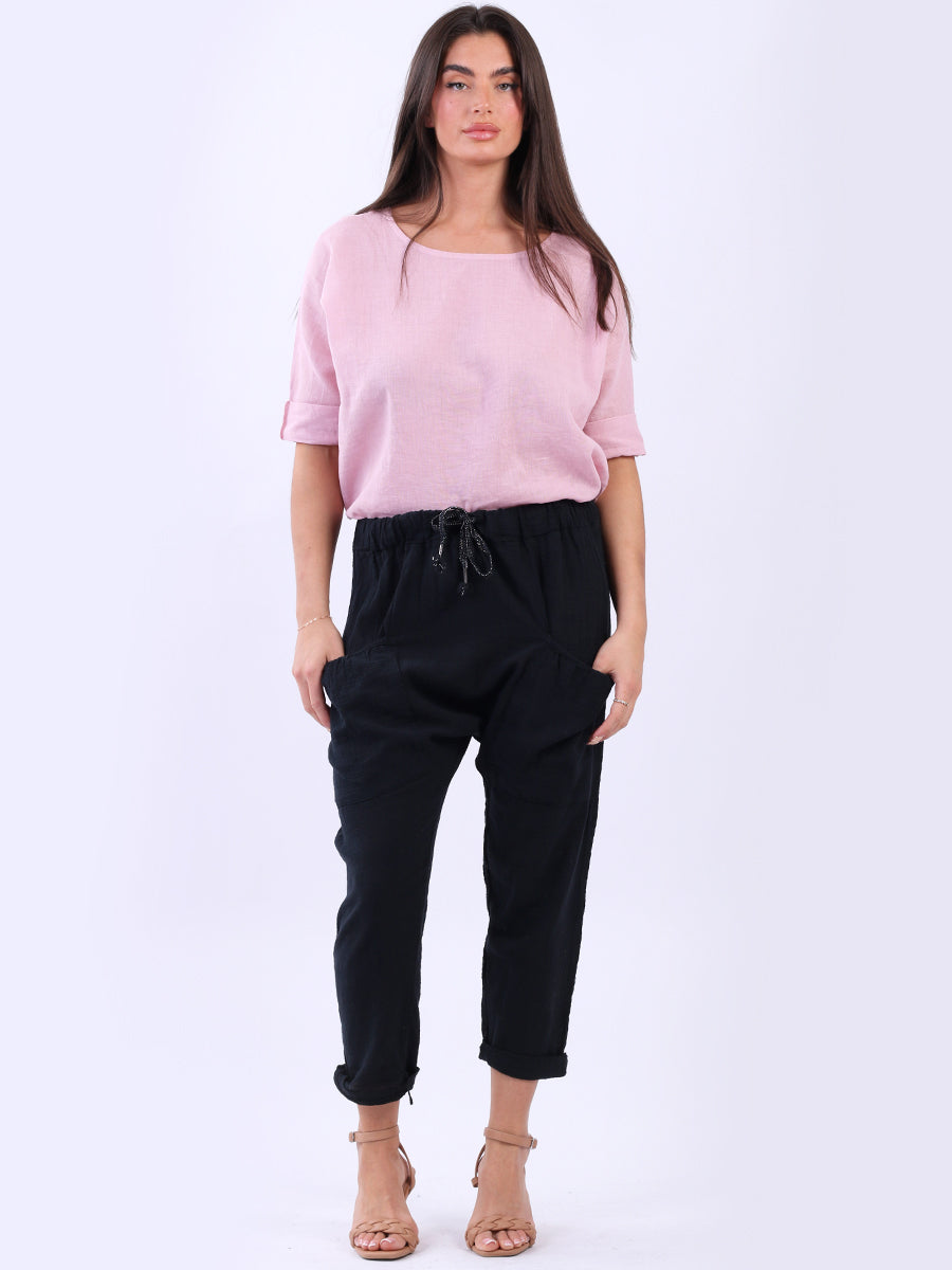 Plain Cotton Pant Black