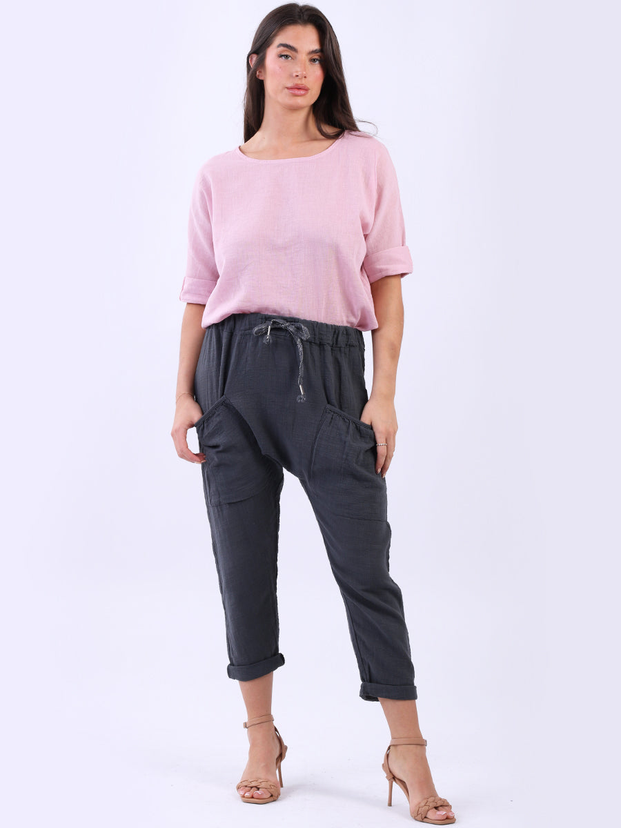 Plain Cotton Pant Charcoal