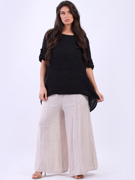 Linen Baggy Top Black