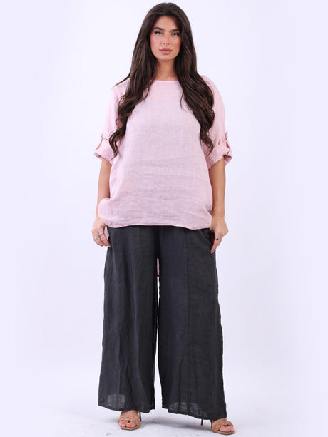 Linen Baggy Top Pink
