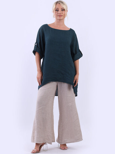 Linen Baggy Top Teal