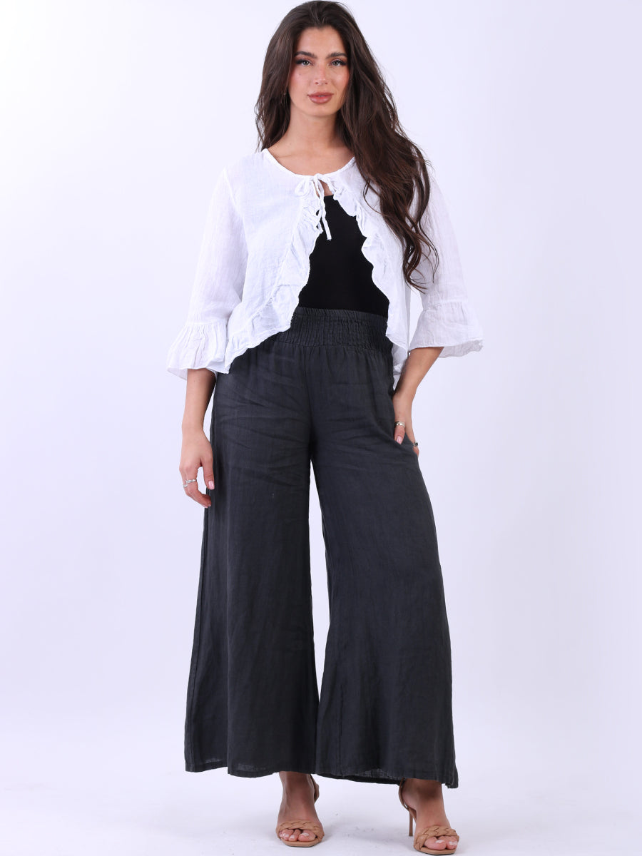 Linen Crop Jacket white