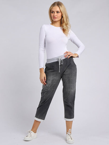 Plain Loose Pockets Cotton Ladies Trouser