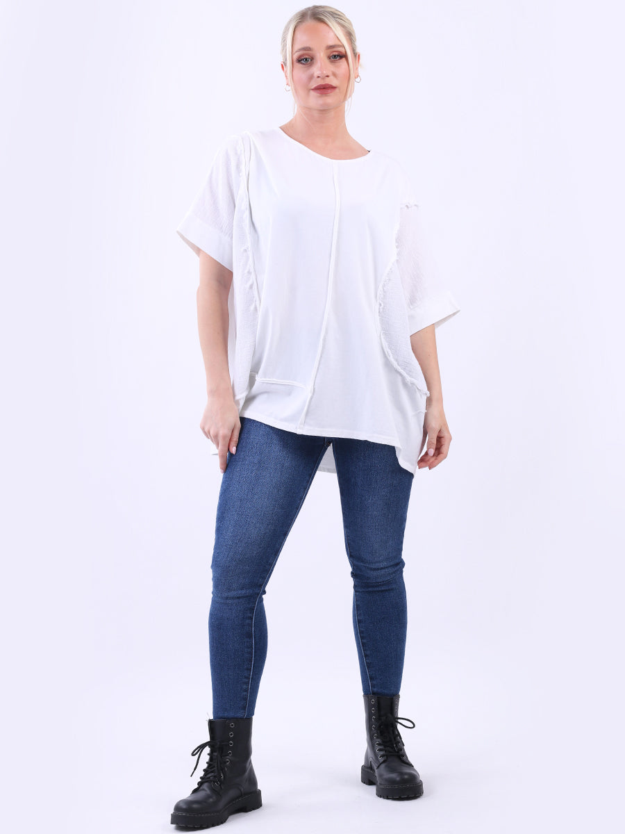 Hopsack Baggy Cotton Top White