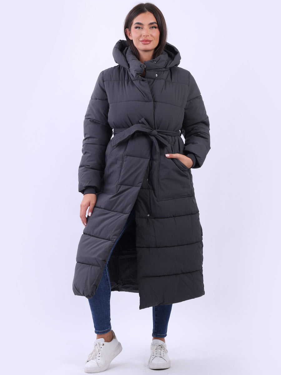 Plus Size Puffer Padded Coat Charcoal