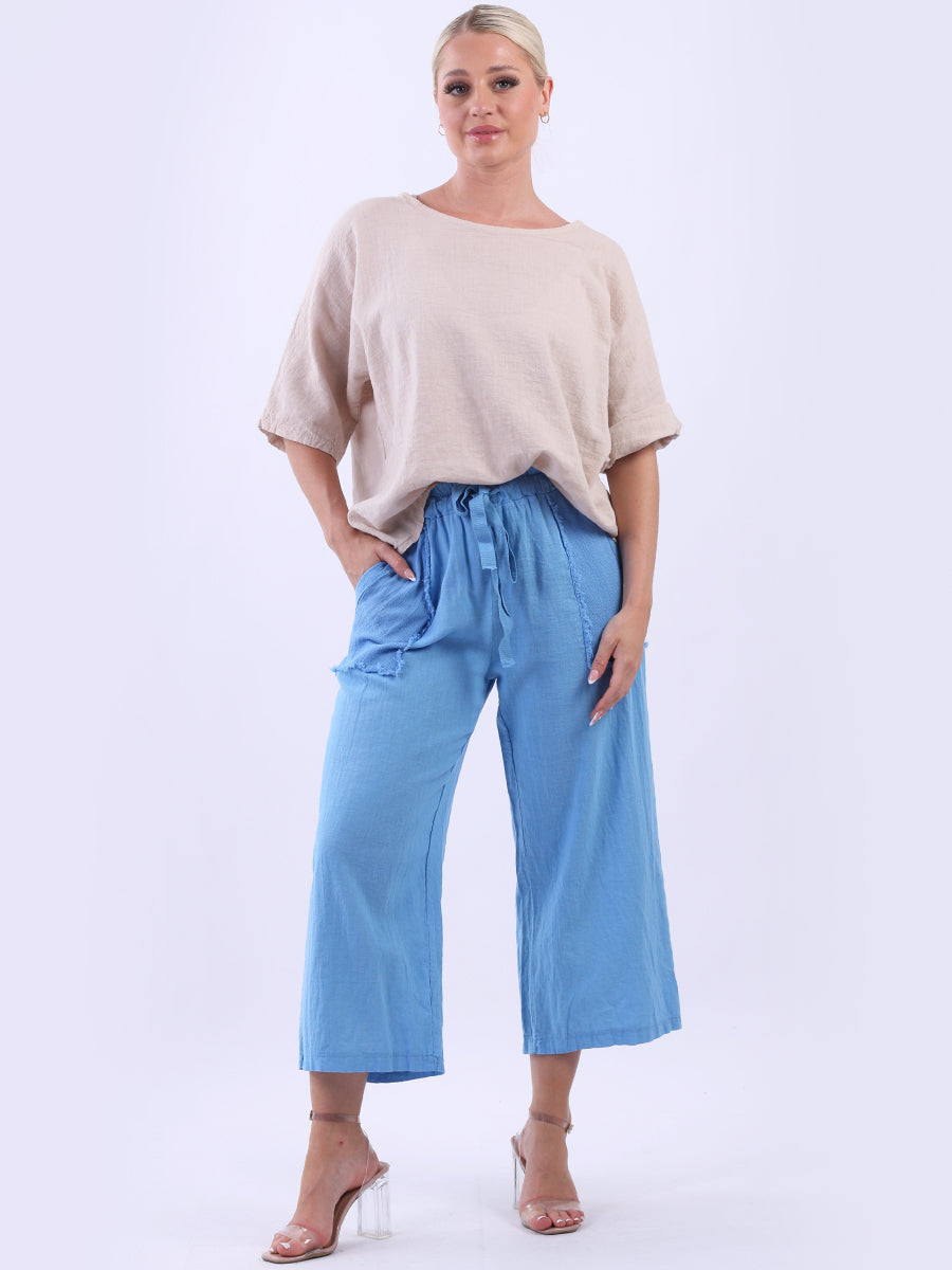 Linen Wide Leg Trouser Denim