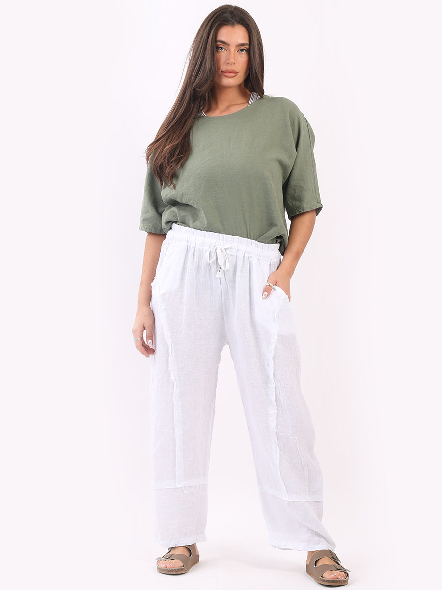 Hopsack Linen Trouser White
