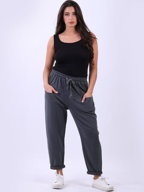 Women Cotton Pant Charcoal