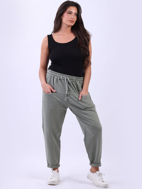 Women Cotton Pant Khaki