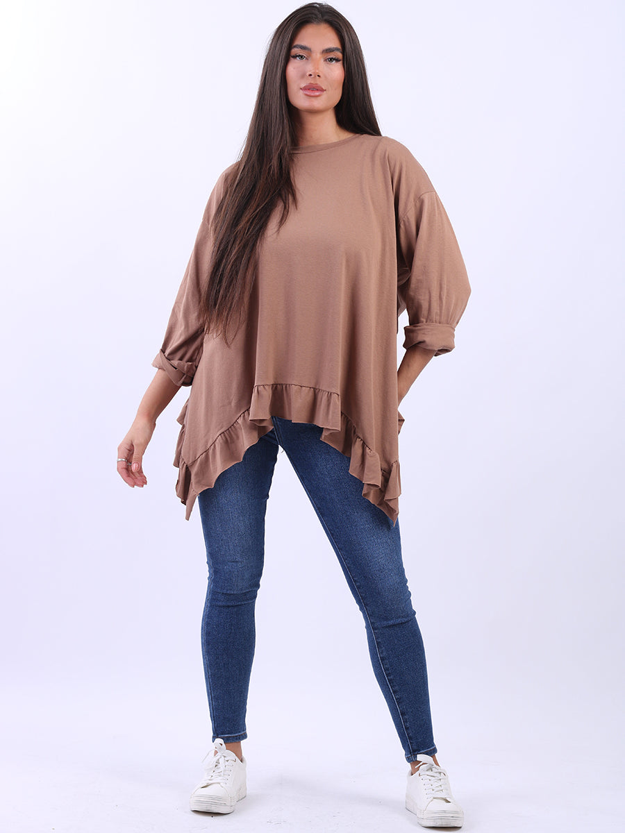 Plain Cotton Tunic Box Top Camel