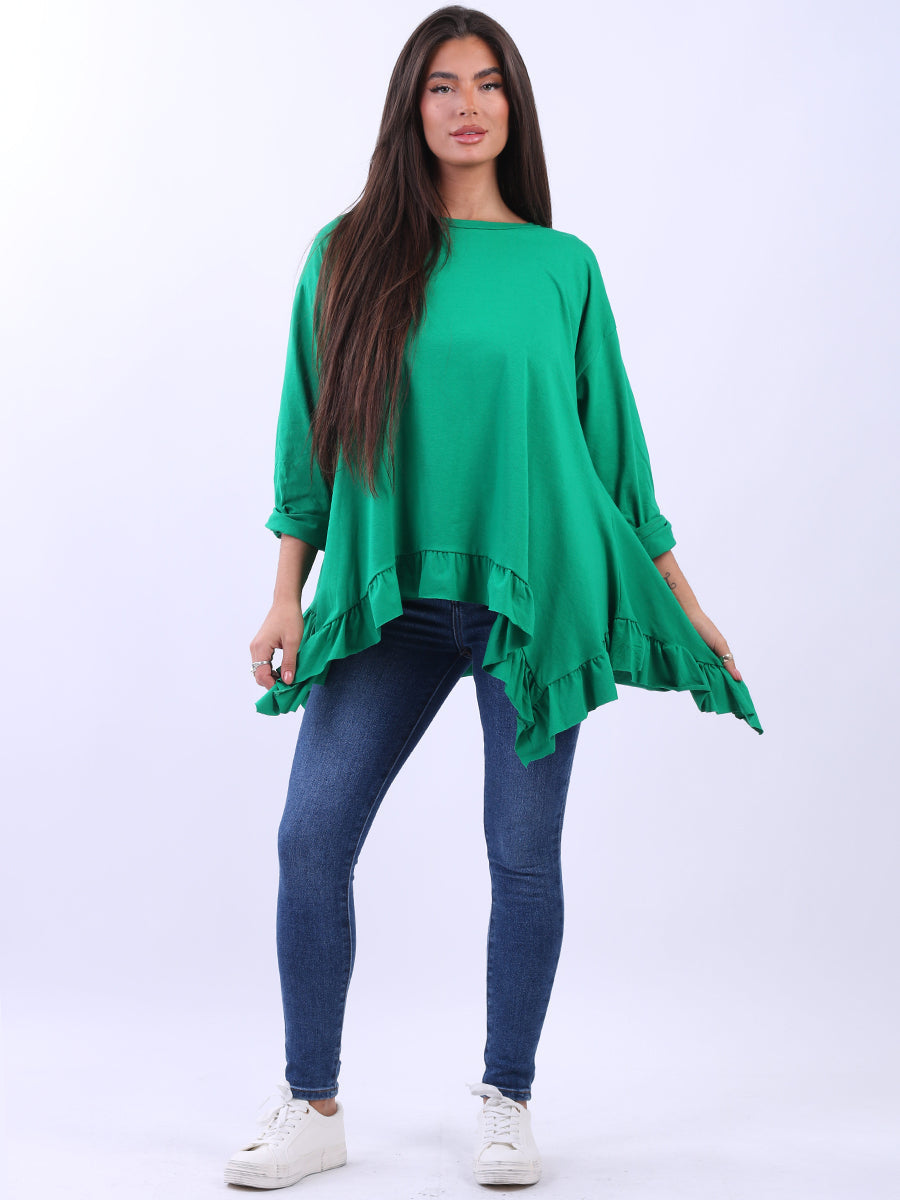 Plain Cotton Tunic Box Top Gucci Green
