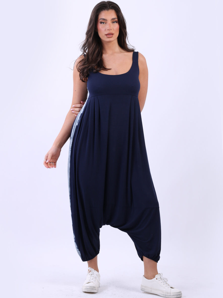 Tie Dye Sleeveless Jumpsuit Navy