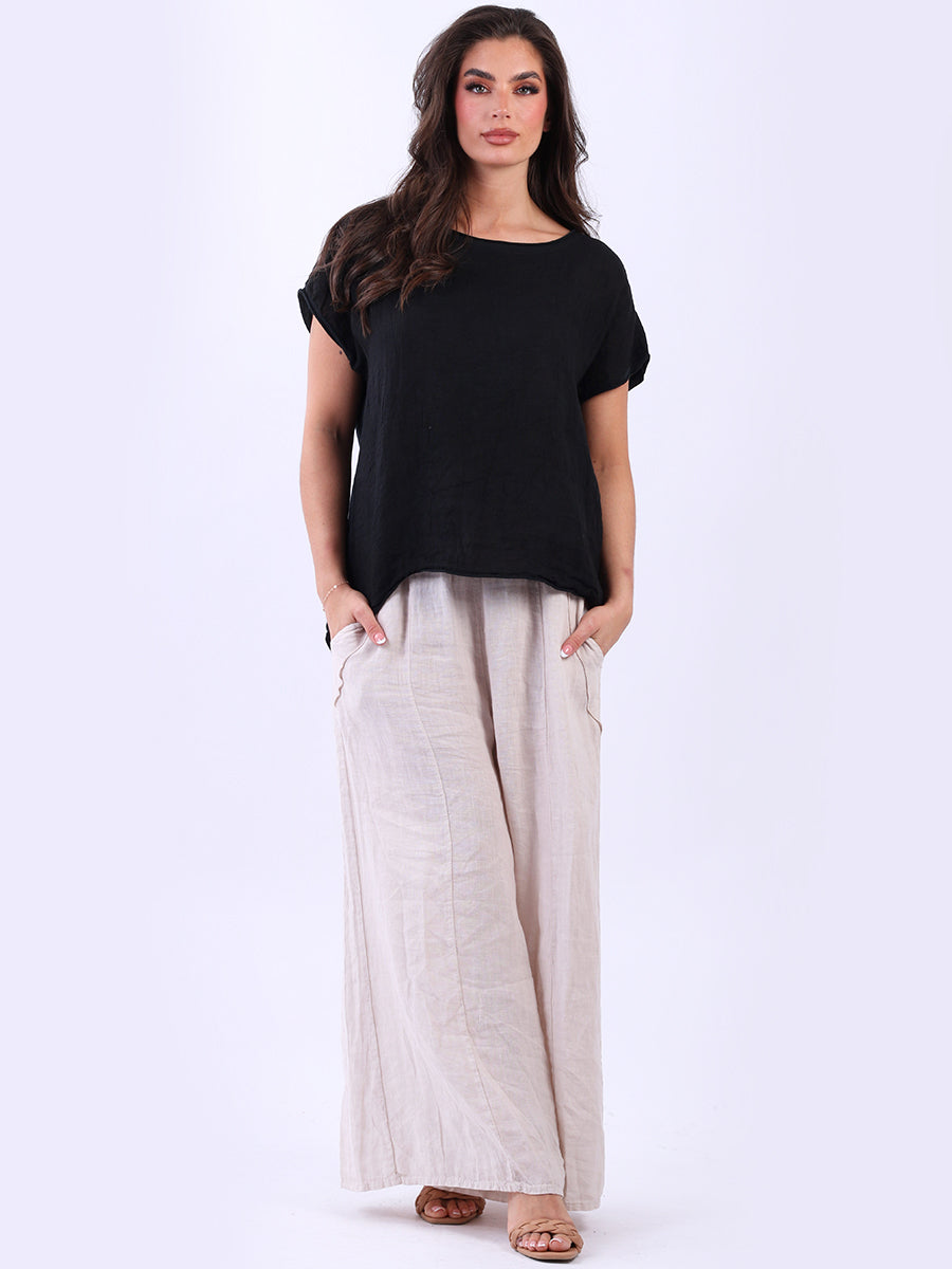 Linen Baggy Top Black
