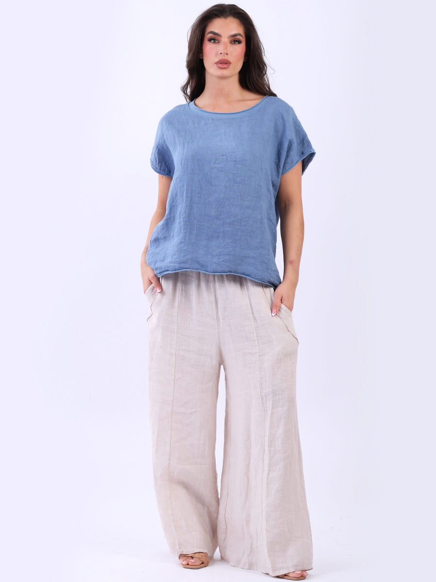 Linen Baggy Top Denim