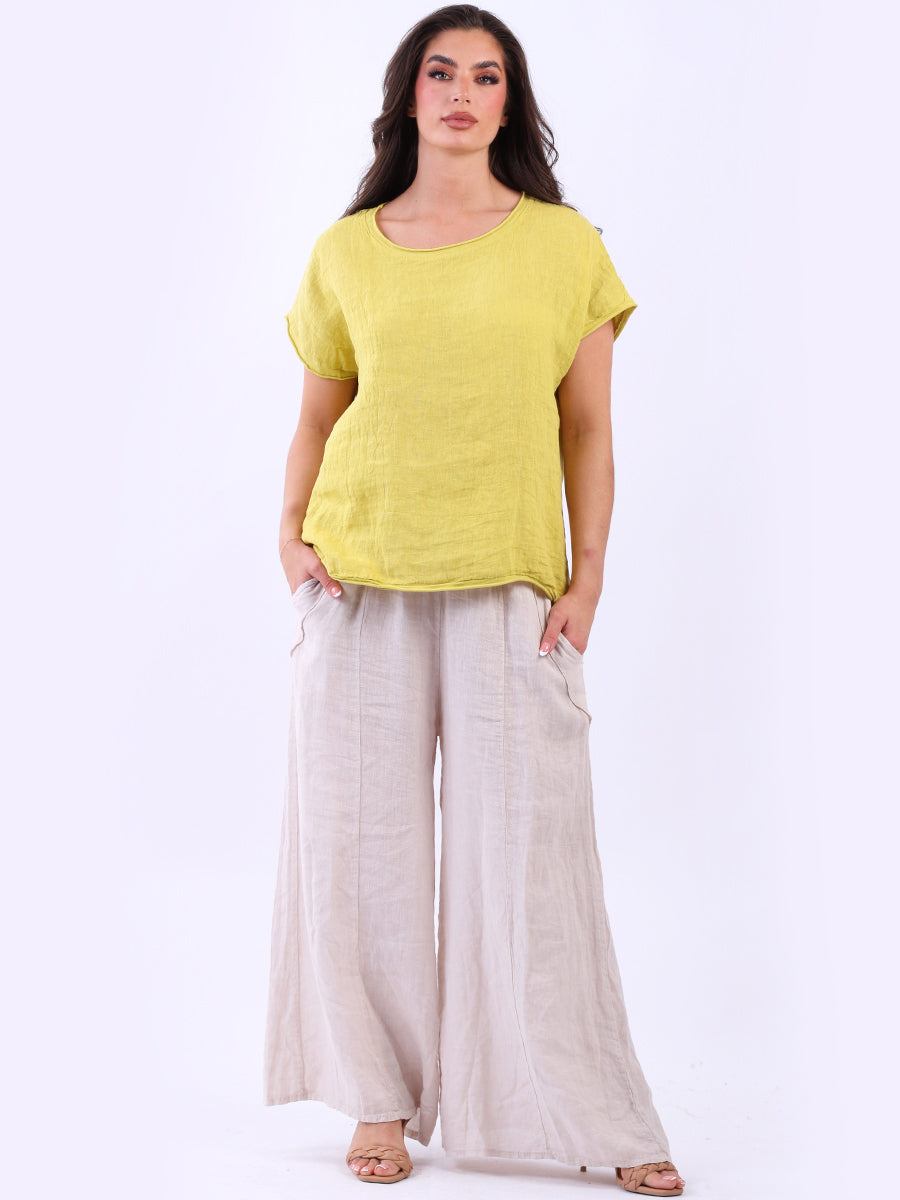 Linen Baggy Top Yellow