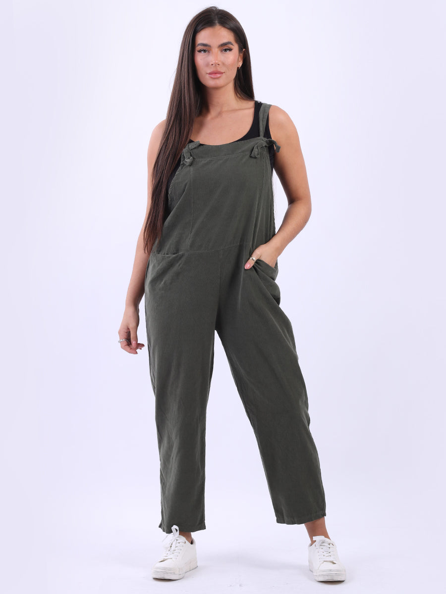 Corduroy Cotton Pabo Jumpsuit Khaki
