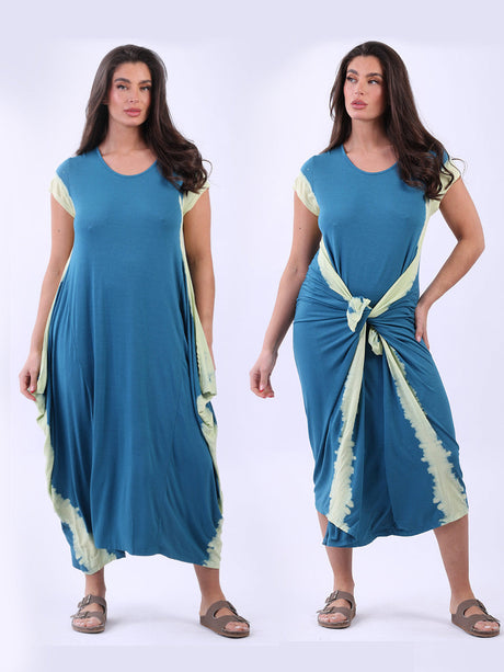 Tie Dye Maxi Dress Teal