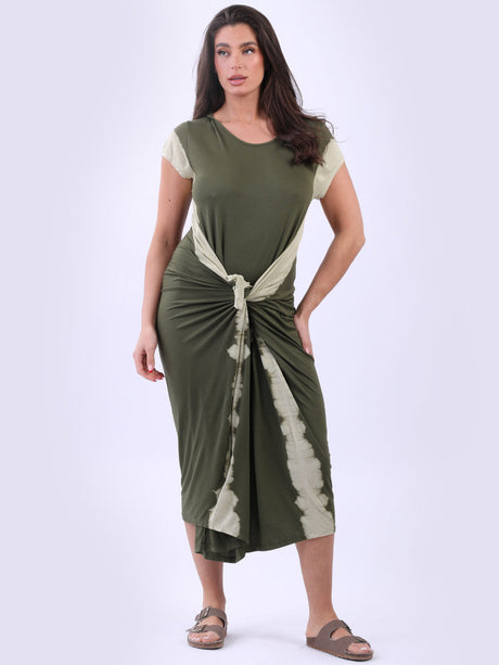 Tie Dye Maxi Dress Khaki