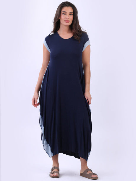 Tie Dye Maxi Dress Navy