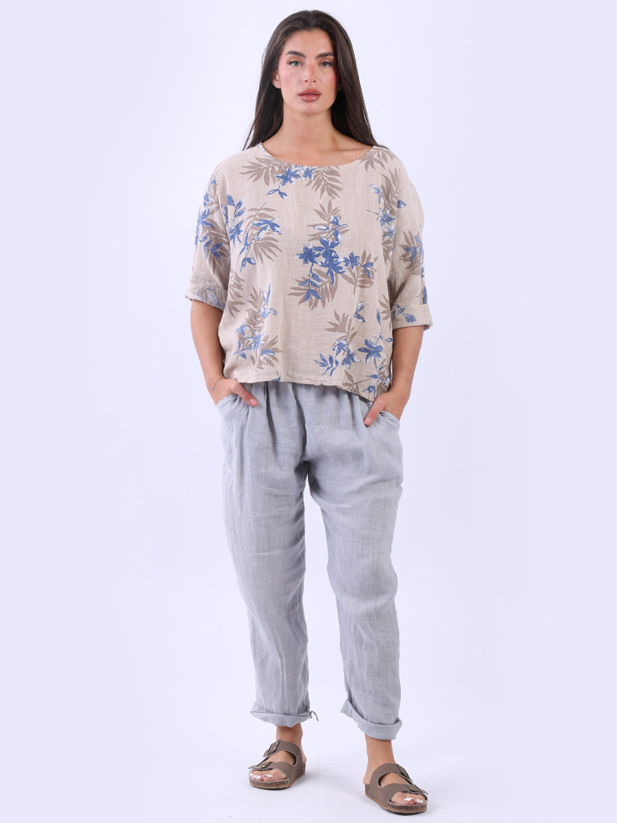 Baggy Crop Top Beige