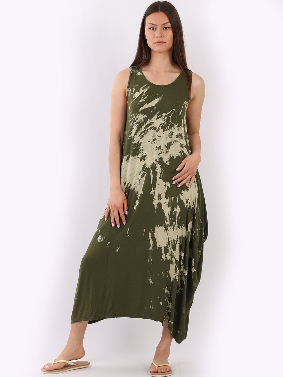 Tye & Dye Sleeveless Maxi Dress