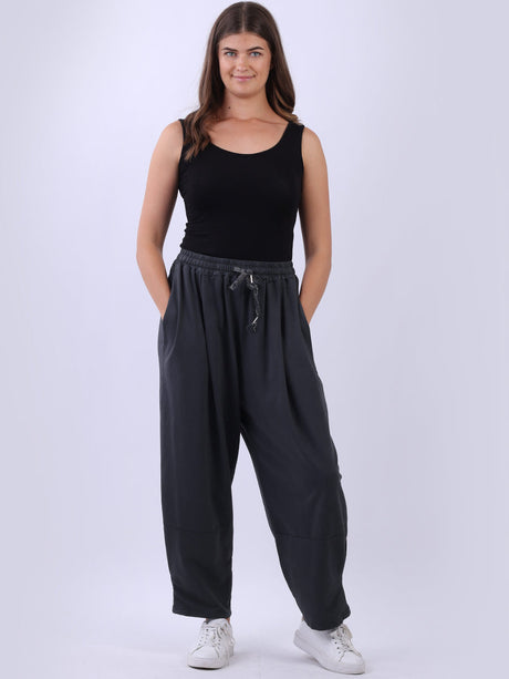 Plain Slouchy Cotton Trouser Charcoal