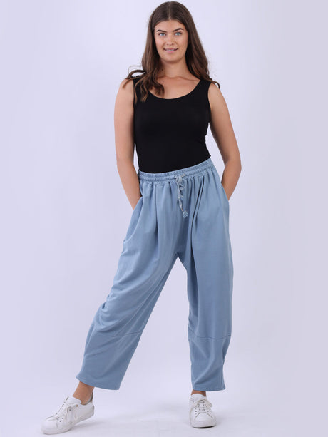 Plain Slouchy Cotton Trouser Denim