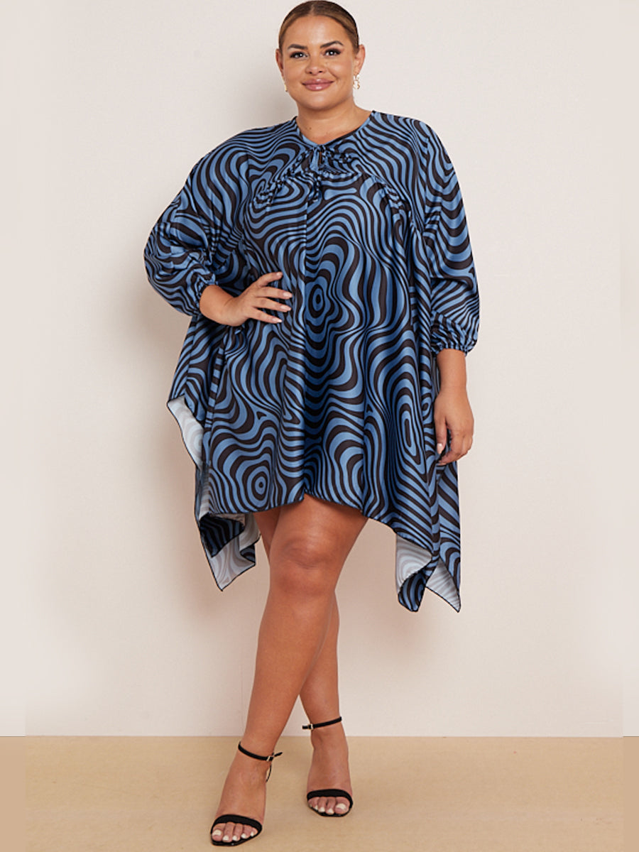 Zebra Print Batwing Oversized Tunic Kaftan