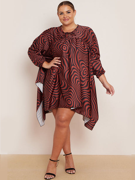 Zebra Print Batwing Oversized Tunic Kaftan