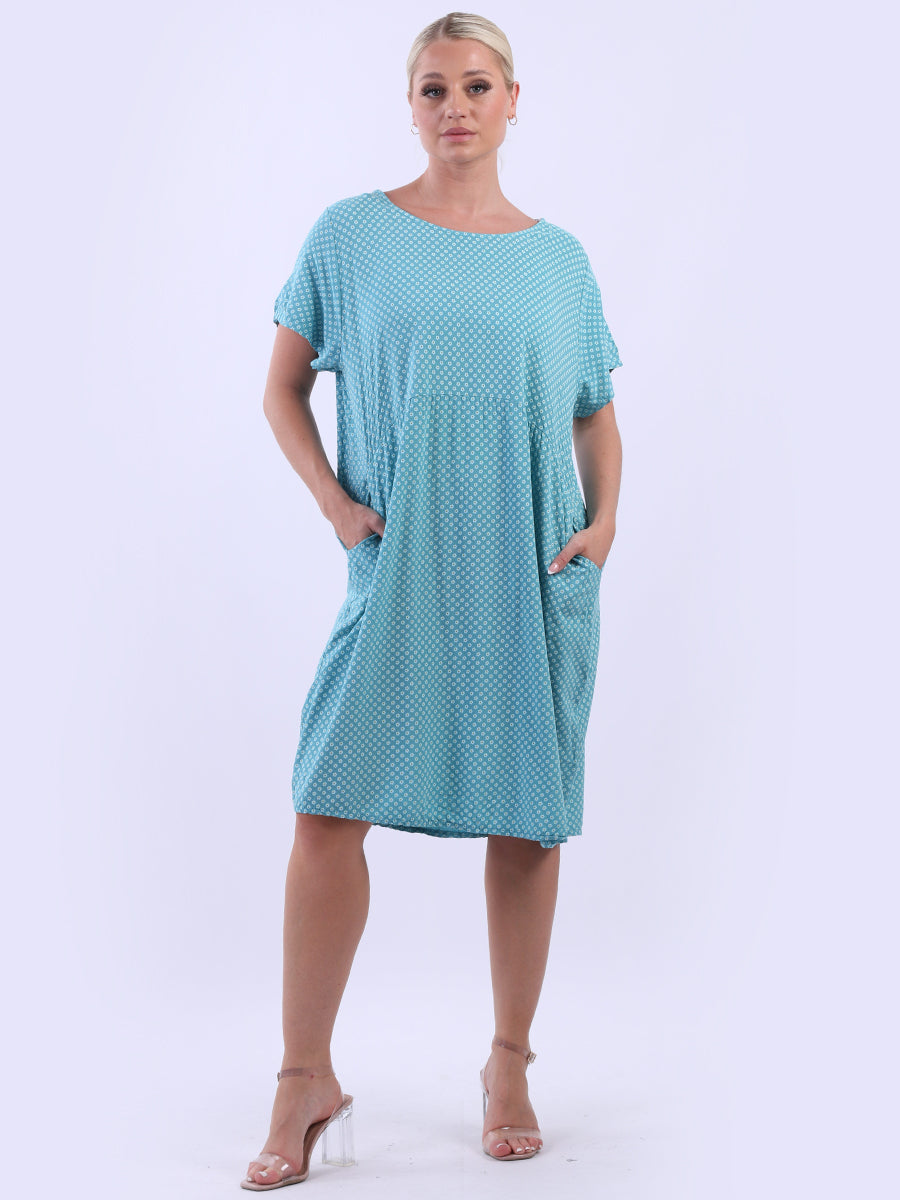 Ditsy Floral Midi Dress Aqua