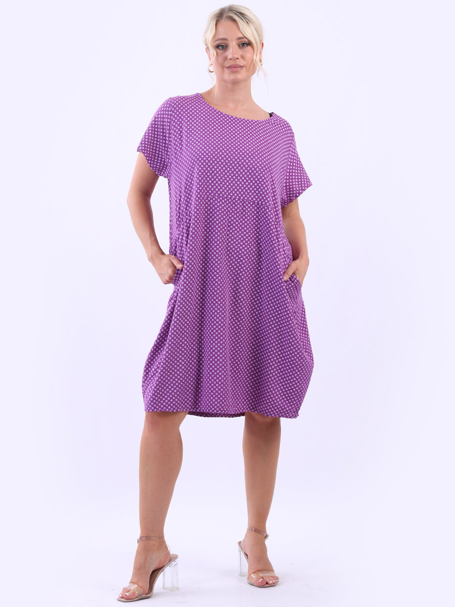 Ditsy Floral Midi Dress Magenta