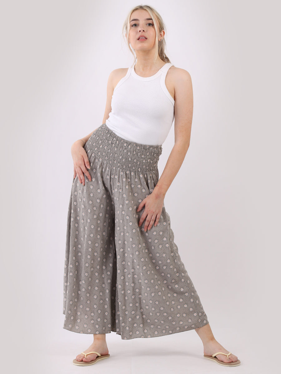 Ditsy Floral Shirred Waist Band Palazzo