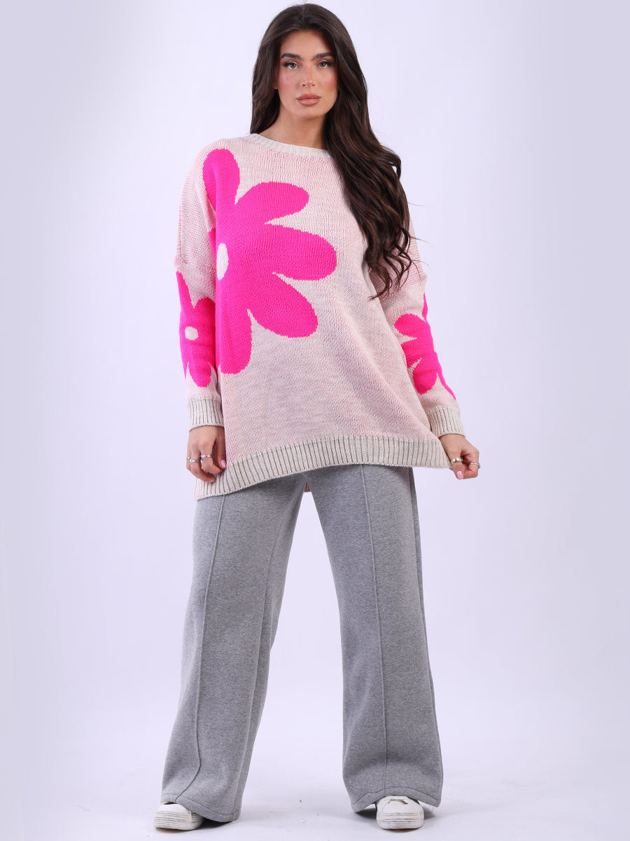 Oversized Wool Knitted Jumper Beige