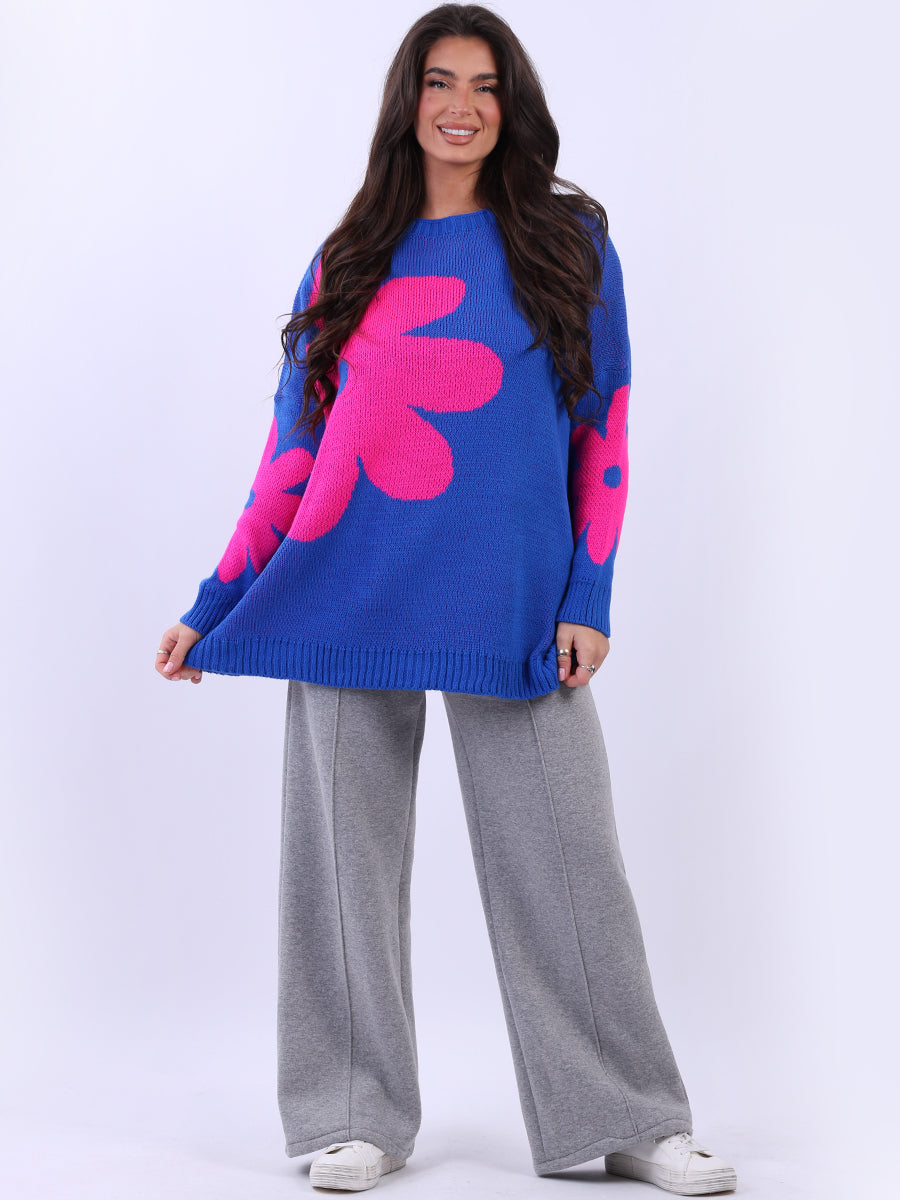 Oversized Wool Knitted Jumper Royal Blue